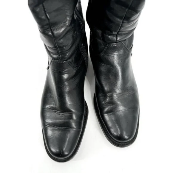 *Paul Green* Black Leather Tall Riding Moto Boots *Austrian-crafted* - Picture 3 of 13